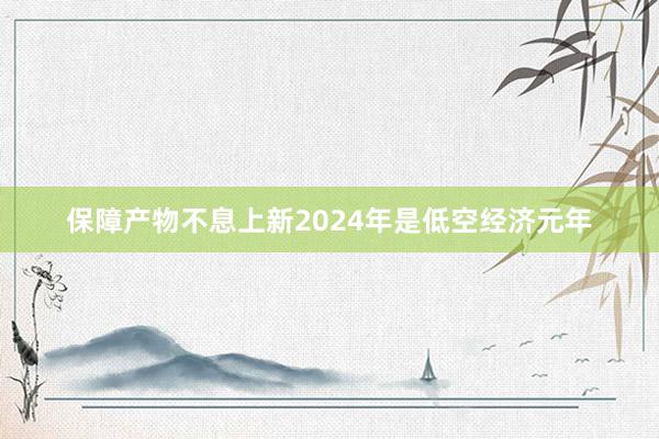 保障产物不息上新2024年是低空经济元年