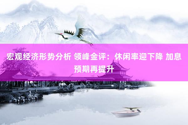 宏观经济形势分析 领峰金评：休闲率迎下降 加息预期再提升