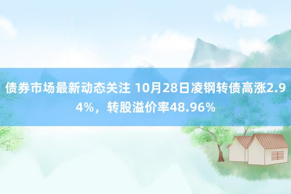 债券市场最新动态关注 10月28日凌钢转债高涨2.94%，转股溢价率48.96%