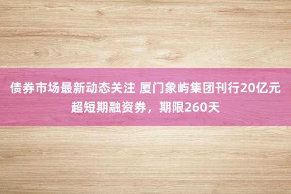 债券市场最新动态关注 厦门象屿集团刊行20亿元超短期融资券，期限260天