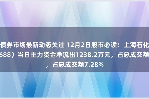 债券市场最新动态关注 12月2日股市必读：上海石化（600688）当日主力资金净流出1238.2万元，占总成交额7.28%