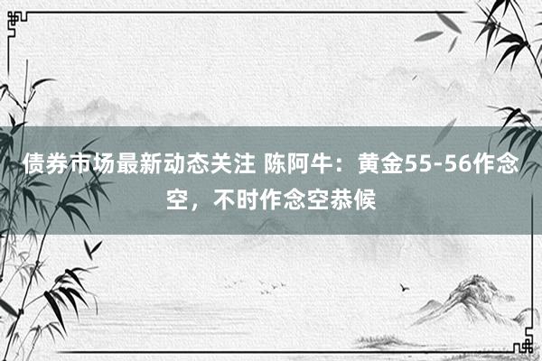 债券市场最新动态关注 陈阿牛：黄金55-56作念空，不时作念空恭候