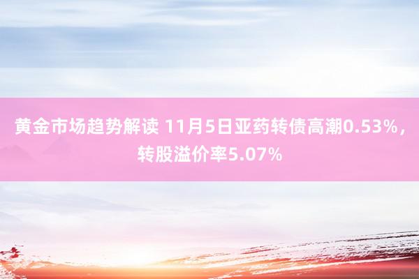 黄金市场趋势解读 11月5日亚药转债高潮0.53%，转股溢价率5.07%