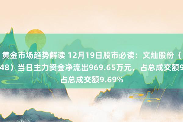 黄金市场趋势解读 12月19日股市必读：文灿股份（603348）当日主力资金净流出969.65万元，占总成交额9.69%