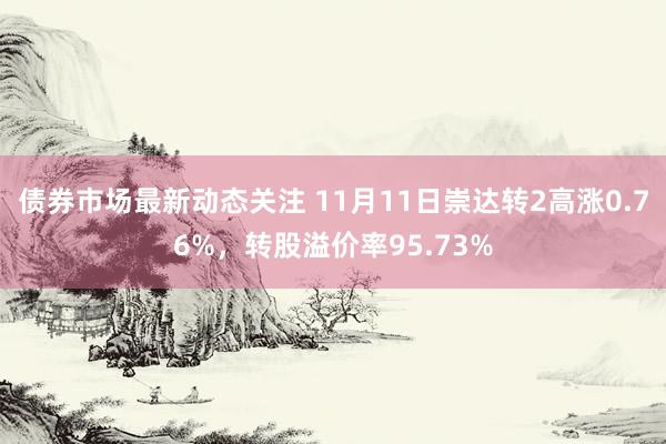 债券市场最新动态关注 11月11日崇达转2高涨0.76%，转股溢价率95.73%