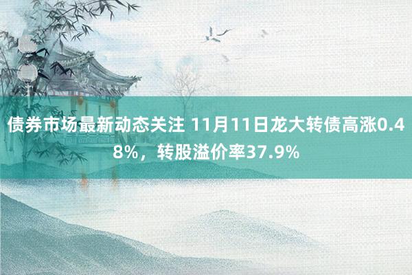 债券市场最新动态关注 11月11日龙大转债高涨0.48%，转股溢价率37.9%