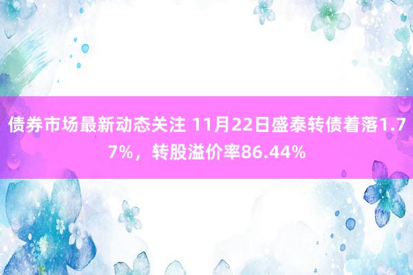 债券市场最新动态关注 11月22日盛泰转债着落1.77%，转股溢价率86.44%