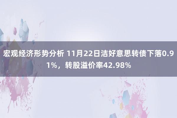 宏观经济形势分析 11月22日洁好意思转债下落0.91%，转股溢价率42.98%