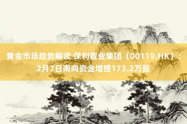 黄金市场趋势解读 保利置业集团（00119.HK）：2月7日南向资金增捏173.2万股