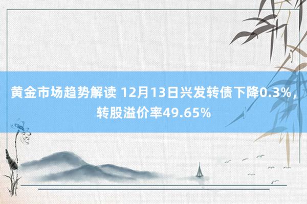 黄金市场趋势解读 12月13日兴发转债下降0.3%，转股溢价率49.65%