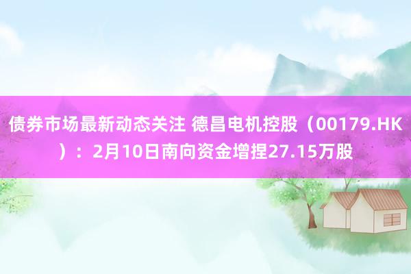 债券市场最新动态关注 德昌电机控股（00179.HK）：2月10日南向资金增捏27.15万股