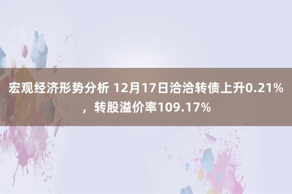 宏观经济形势分析 12月17日洽洽转债上升0.21%，转股溢价率109.17%