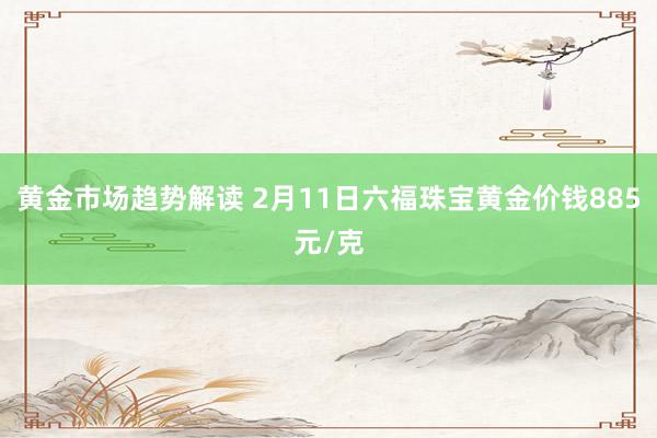 黄金市场趋势解读 2月11日六福珠宝黄金价钱885元/克