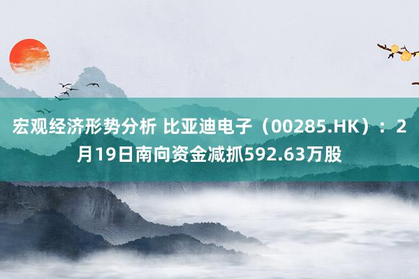 宏观经济形势分析 比亚迪电子（00285.HK）：2月19日南向资金减抓592.63万股