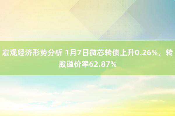 宏观经济形势分析 1月7日微芯转债上升0.26%，转股溢价率62.87%